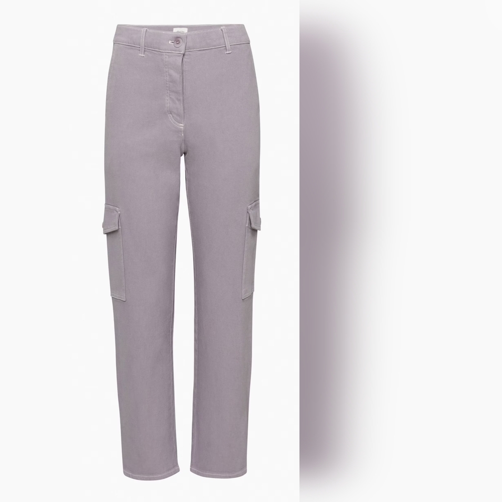 Artizia Wilfred Free modern cargo pant in Purple Slate NWT Button Fly Size 8